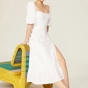 REFORMATION Belgium Linen Dress White